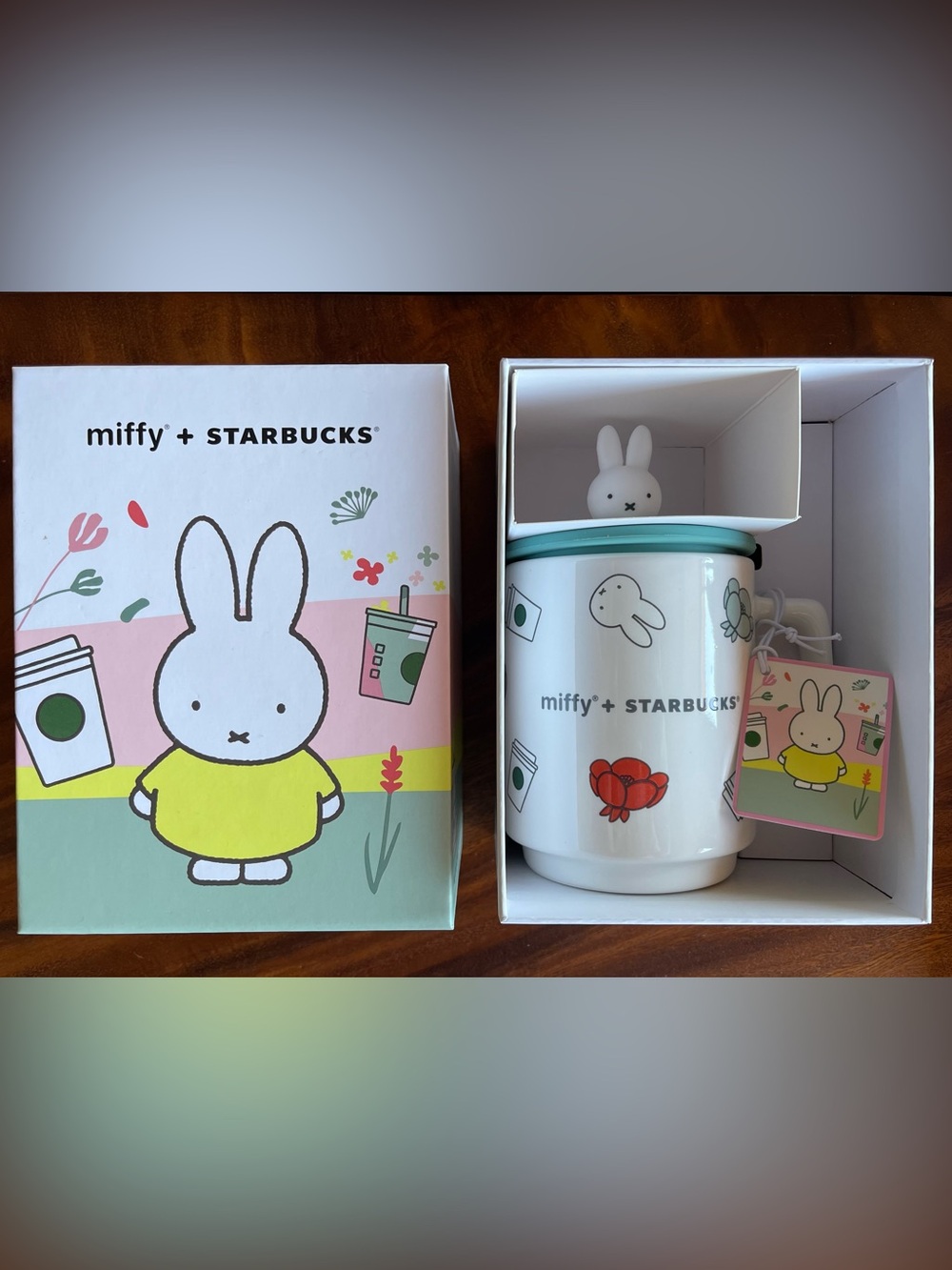 Miffy + Starbucks Ceramic Mug - with Teal Lid